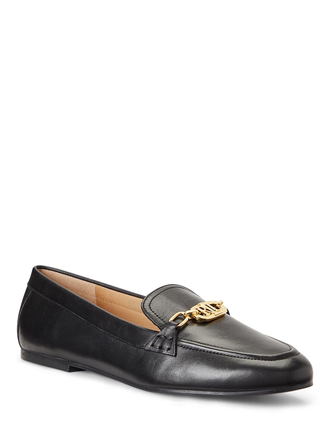 Buy Lauren Ralph Lauren Averi Leather Loafers, Black Online at johnlewis.com