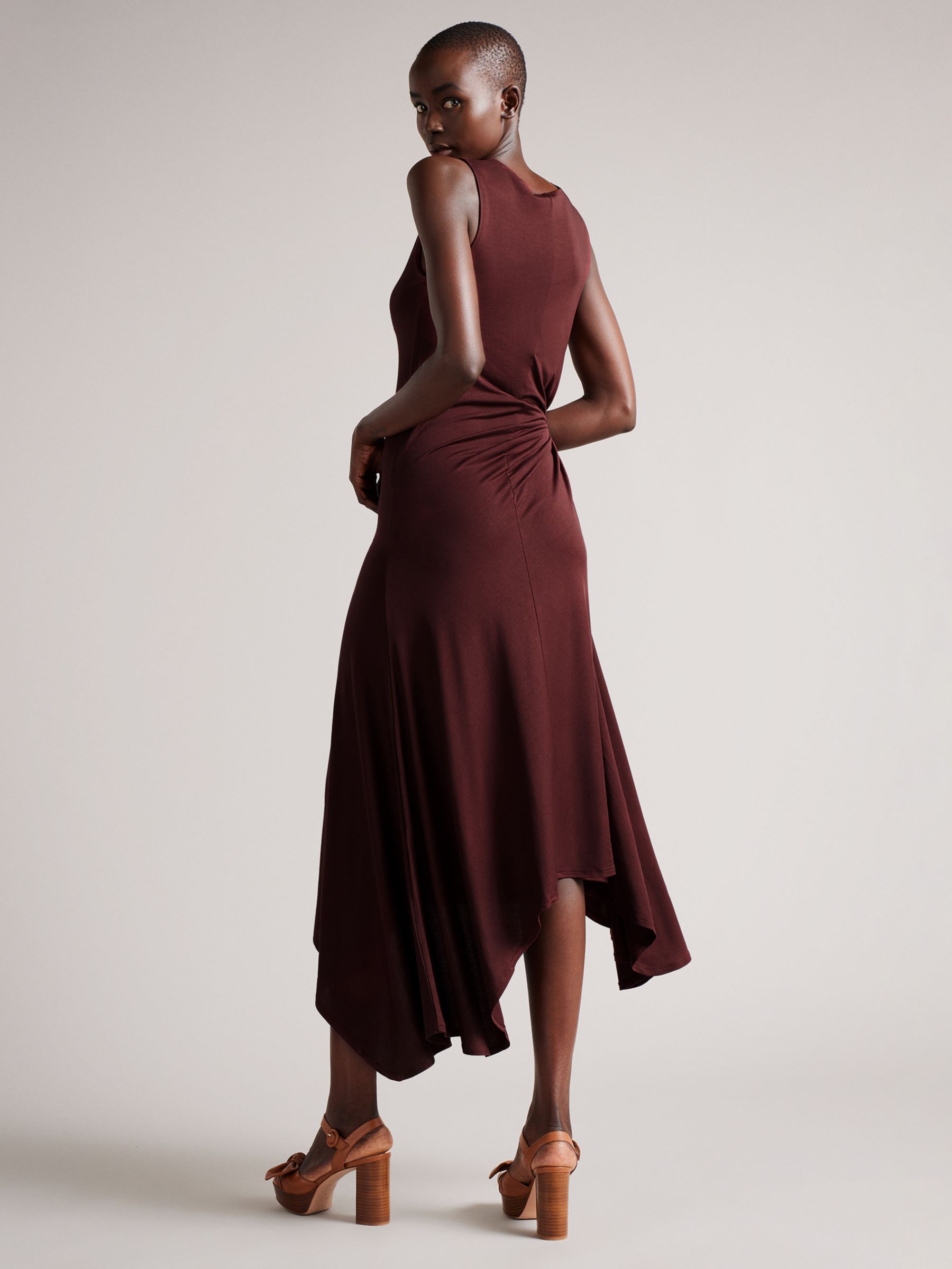 Soft Tailored Asymmetric Cami Midi Dress