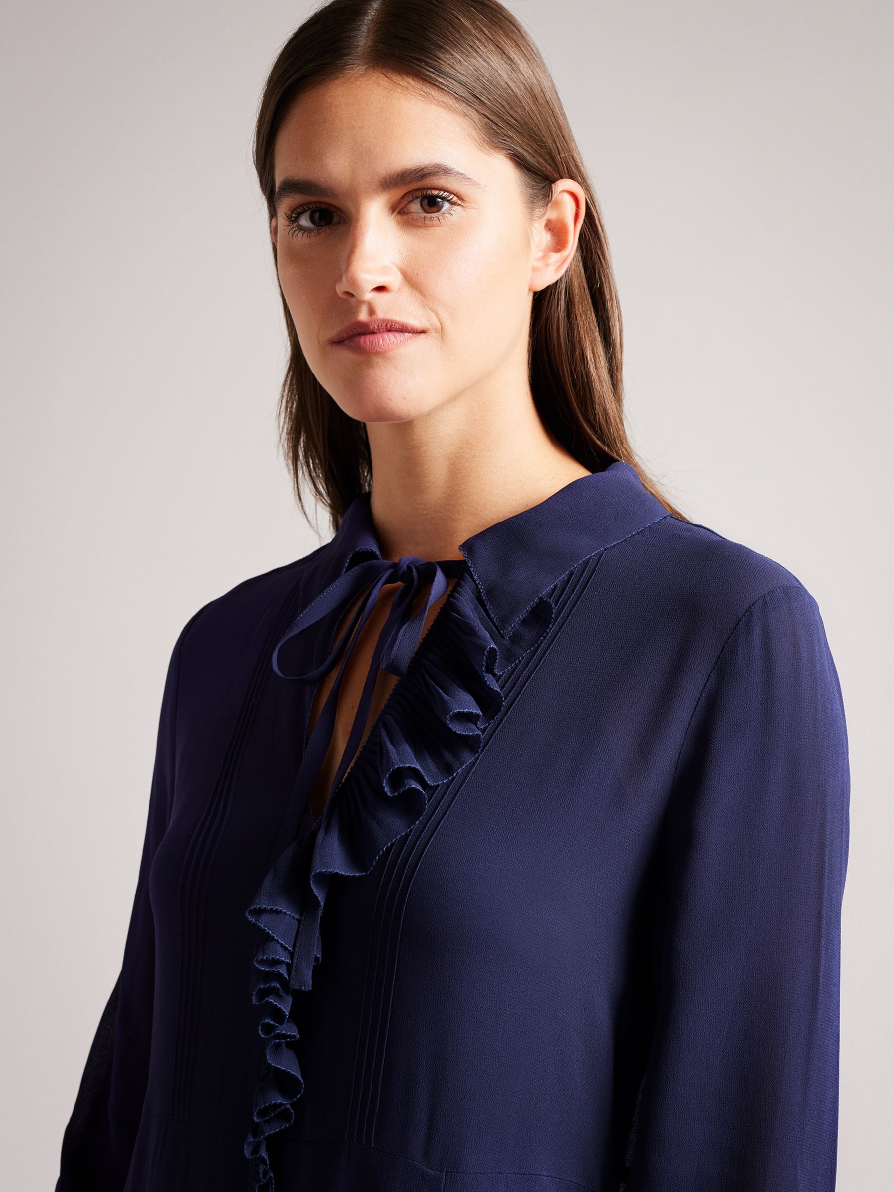 Ted Baker Faithiy Midi Dress, Navy at John Lewis & Partners