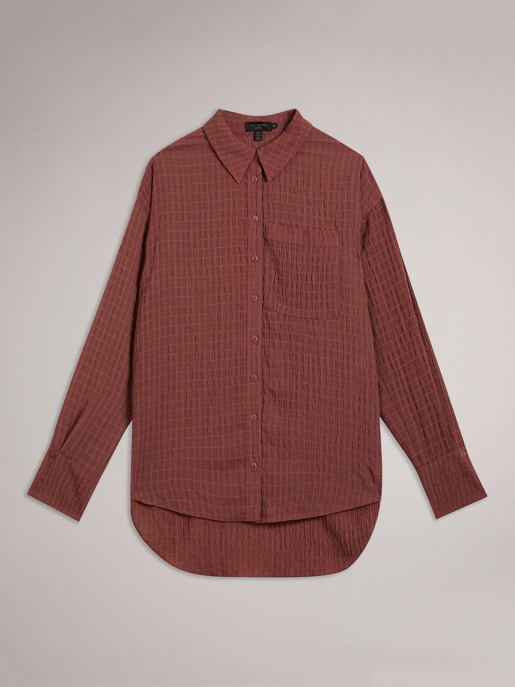 Buy Ted Baker Lailani Textured Shirt, Mid Pink Online at johnlewis.com