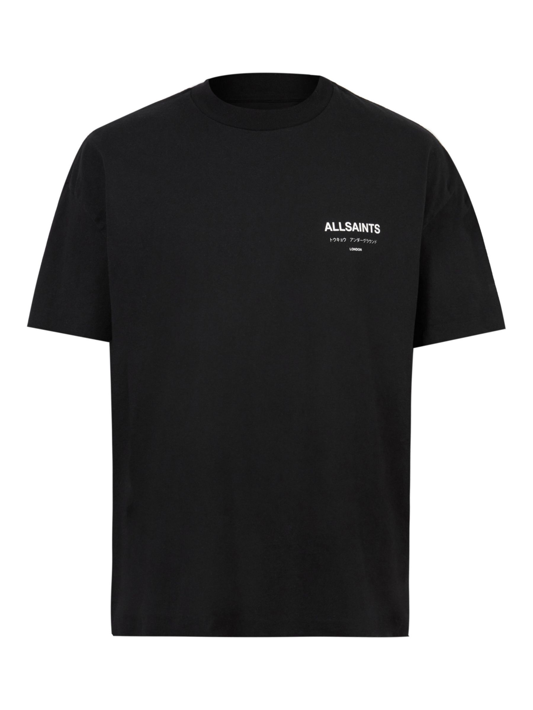 AllSaints Underground T-Shirt, Jet Black at John Lewis & Partners