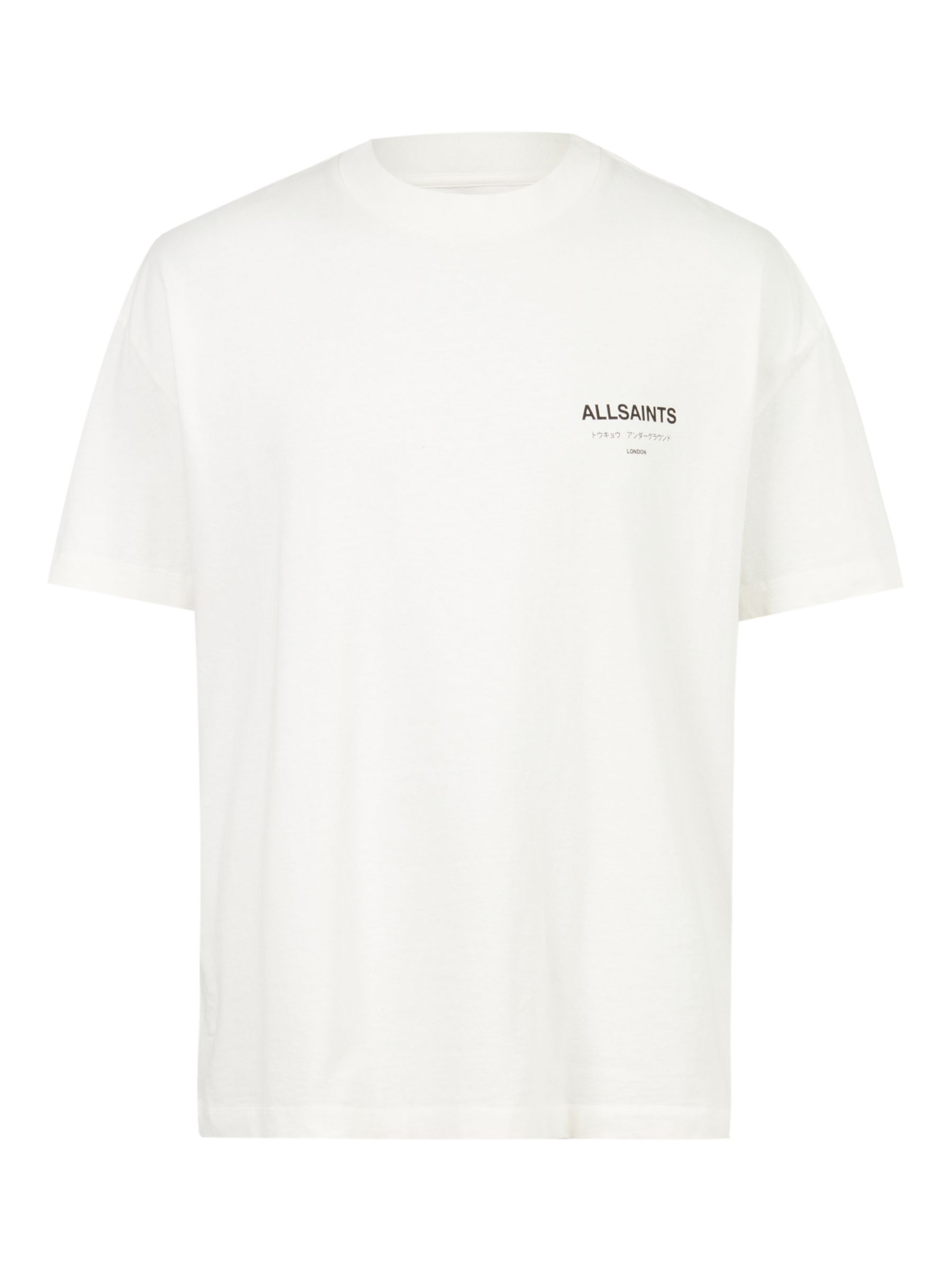 AllSaints Underground T-Shirt, Ashen White at John Lewis & Partners