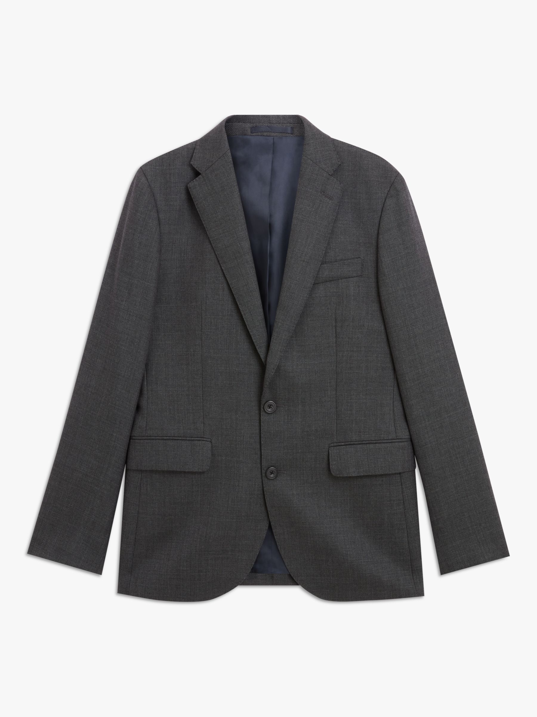 John Lewis Super 100s Wool Birdseye Regular Fit Suit Jacket, Charcoal ...