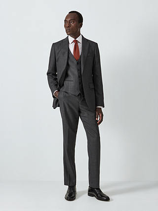 John Lewis Super 100s Wool Birdseye Regular Fit Suit Jacket, Charcoal