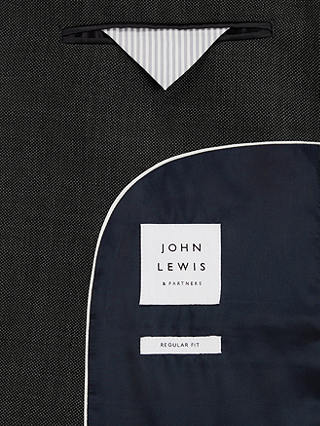 John Lewis Super 100s Wool Birdseye Regular Fit Suit Jacket, Charcoal