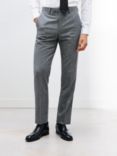 John Lewis Super 100s Wool Puppytooth Regular Fit Suit Trousers, Grey