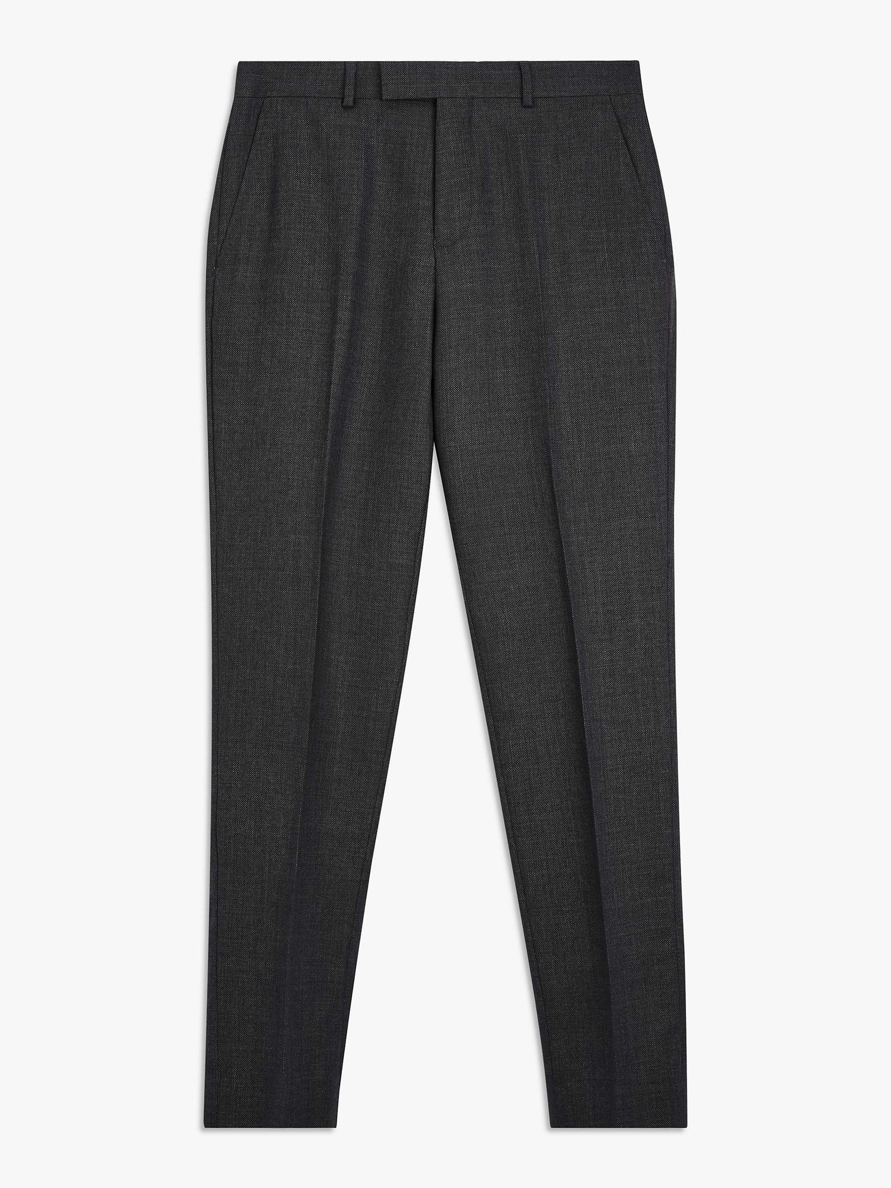 John Lewis Super 100s Wool Birdseye Regular Fit Suit Trousers, Charcoal ...