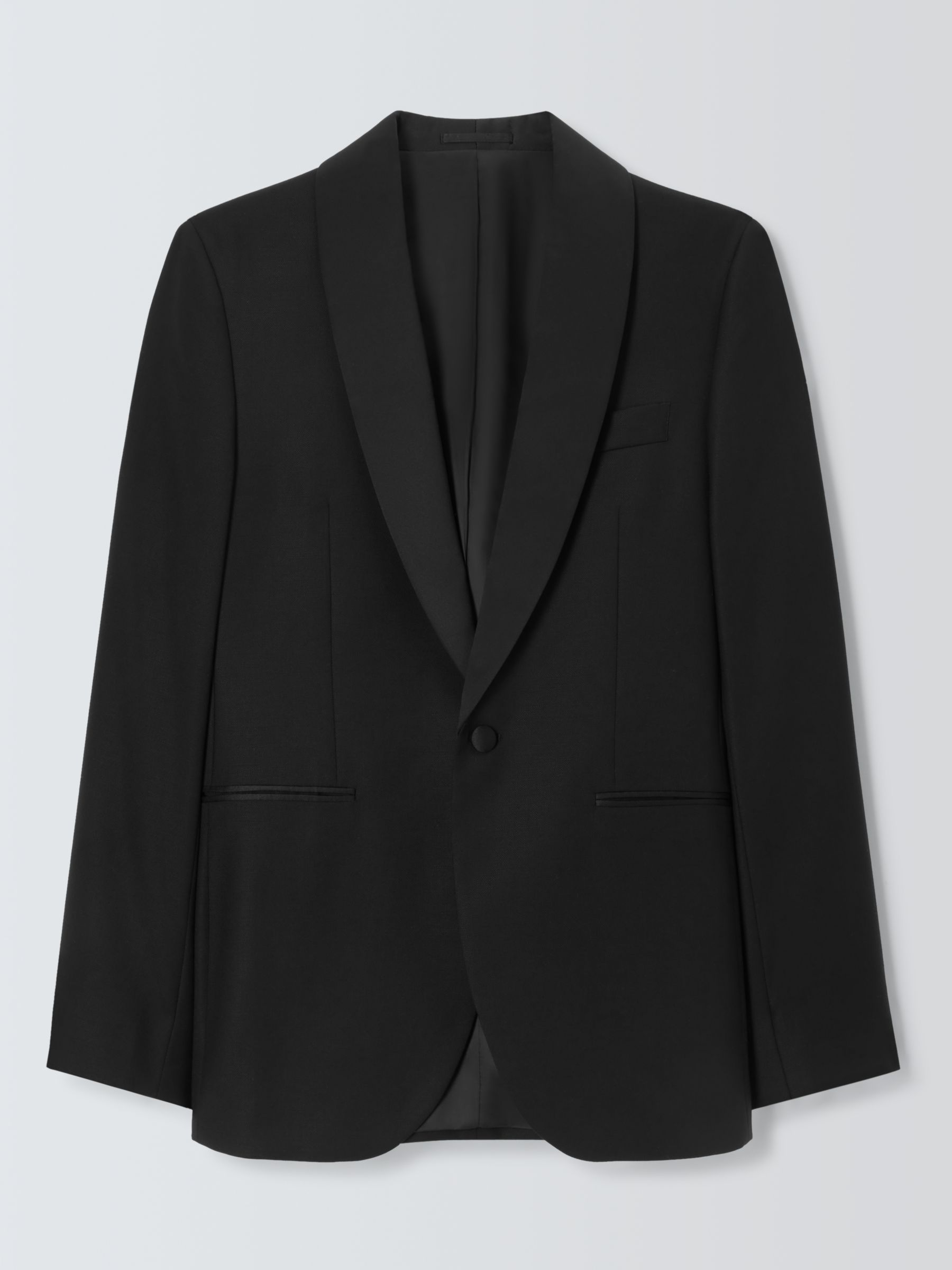 John Lewis Shawl Lapel Basket Weave Regular Fit Suit Jacket, Black