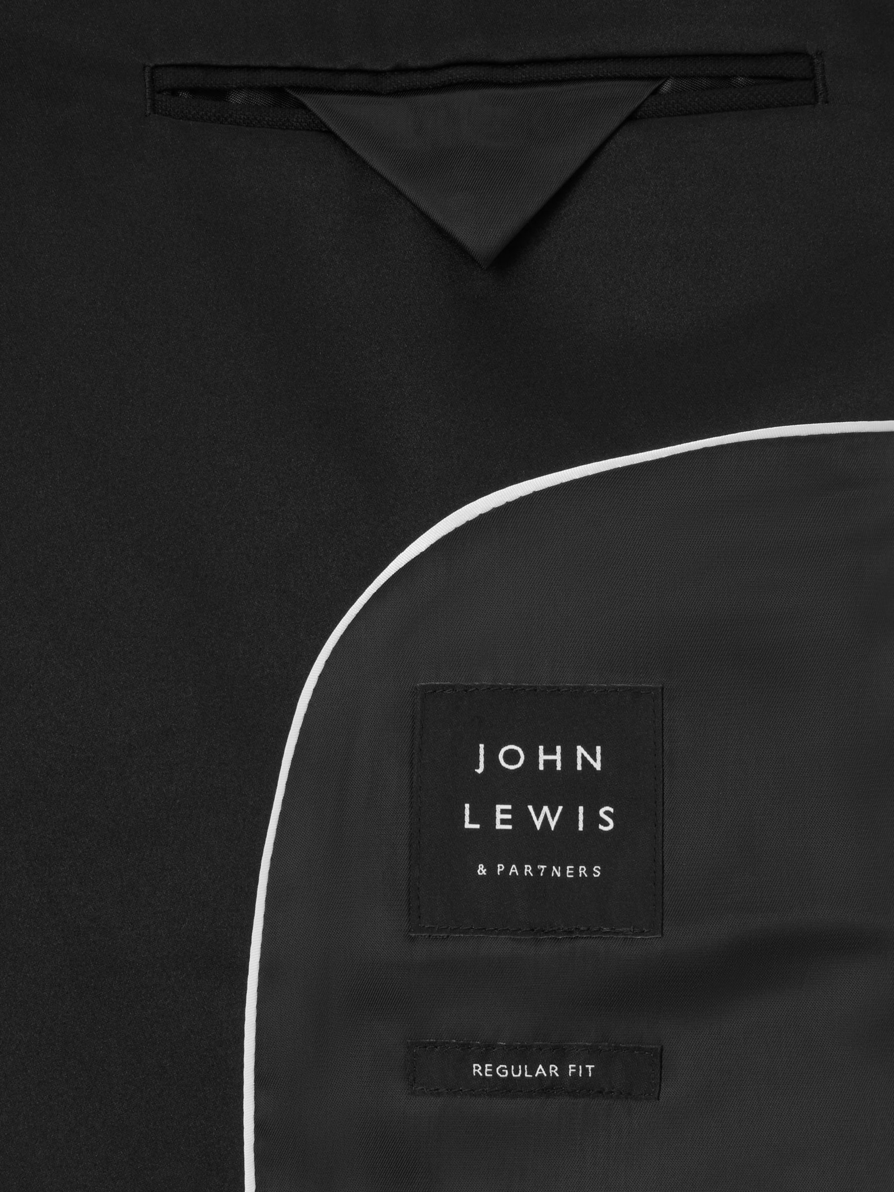 John Lewis Shawl Lapel Basket Weave Regular Fit Suit Jacket, Black, 36R