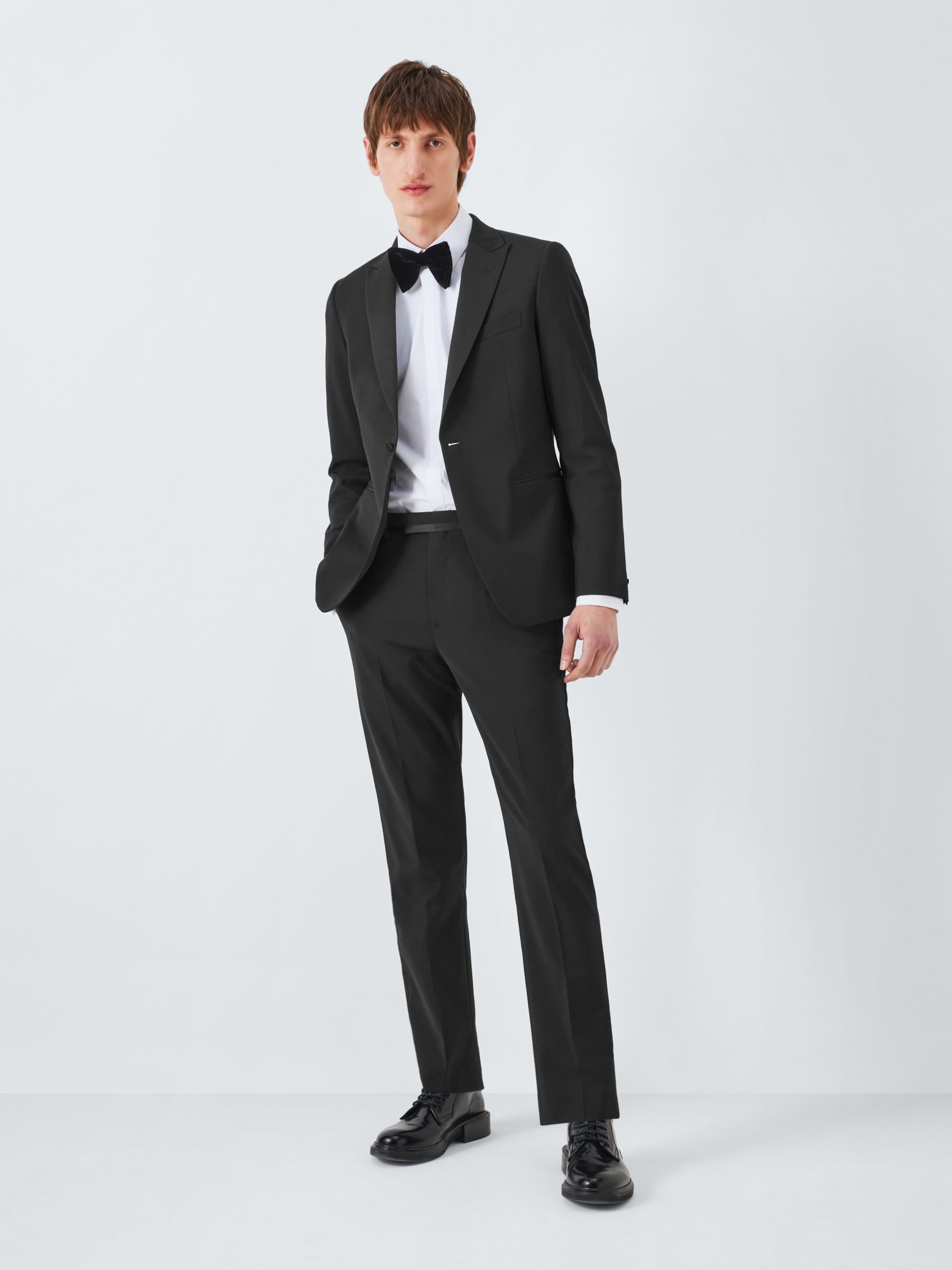 Kin Plain Slim Fit Dinner Suit Trousers, Black at John Lewis