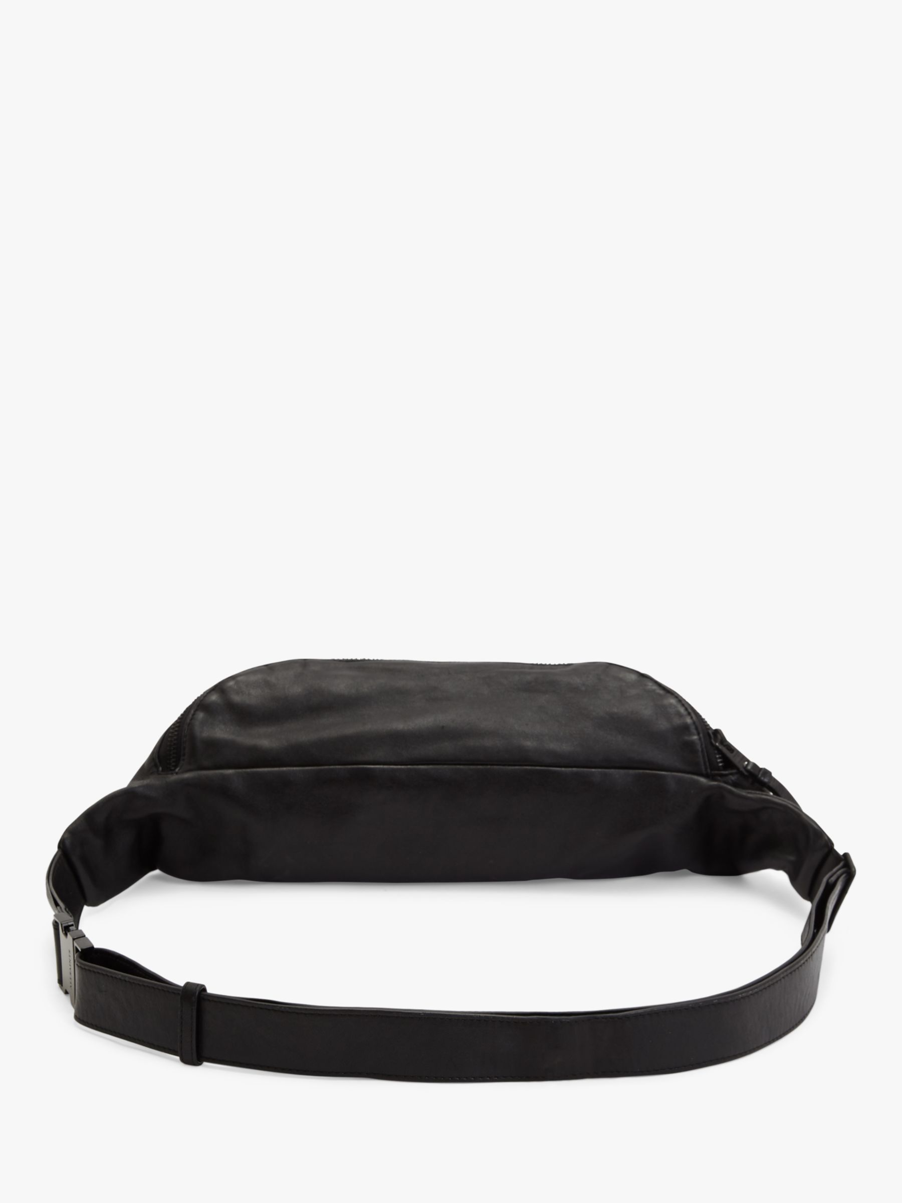 Allsaints Oppose Leather Bum Bag, Black, One Size