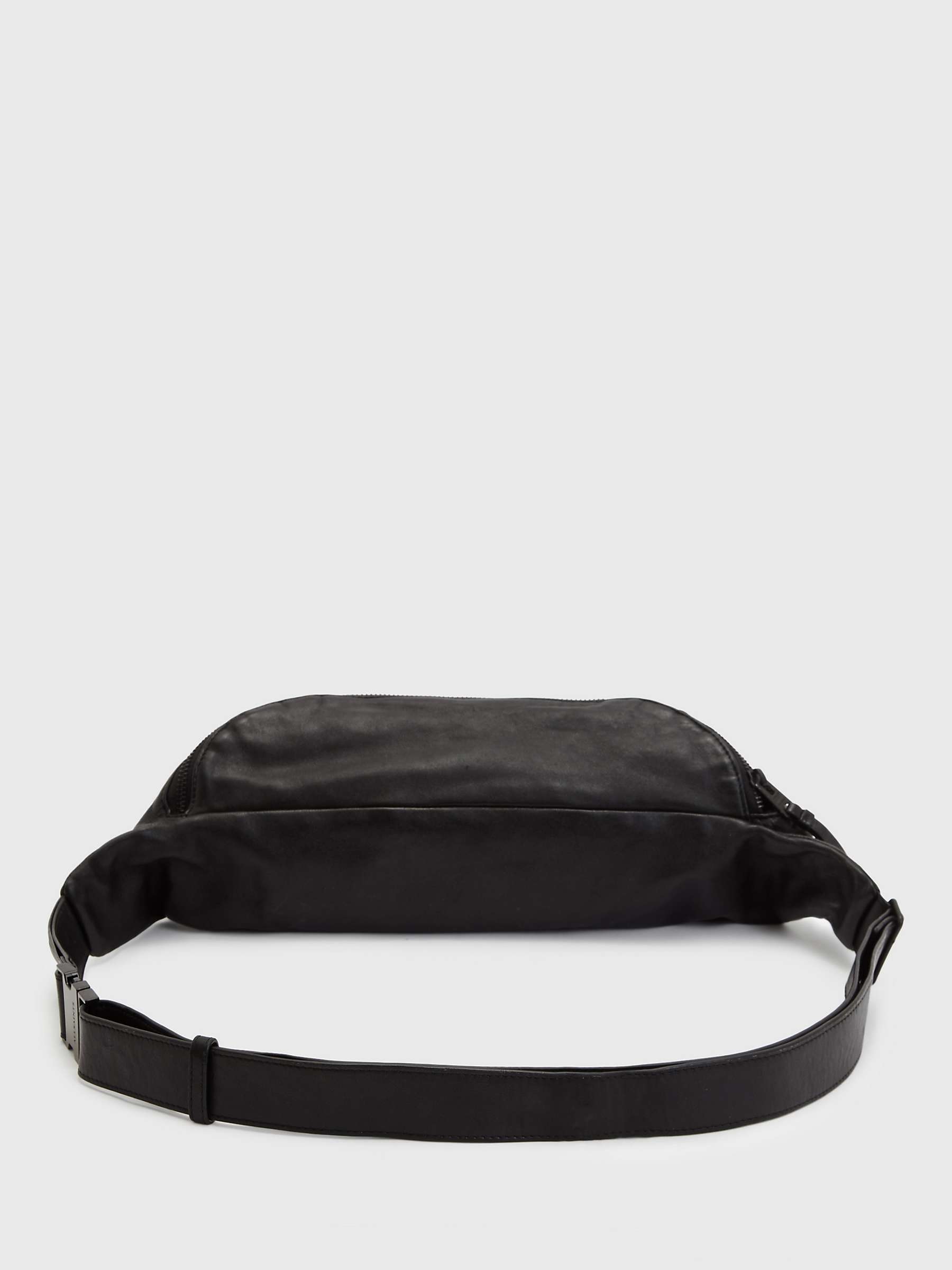 Buy Allsaints Oppose Leather Bum Bag, Black Online at johnlewis.com