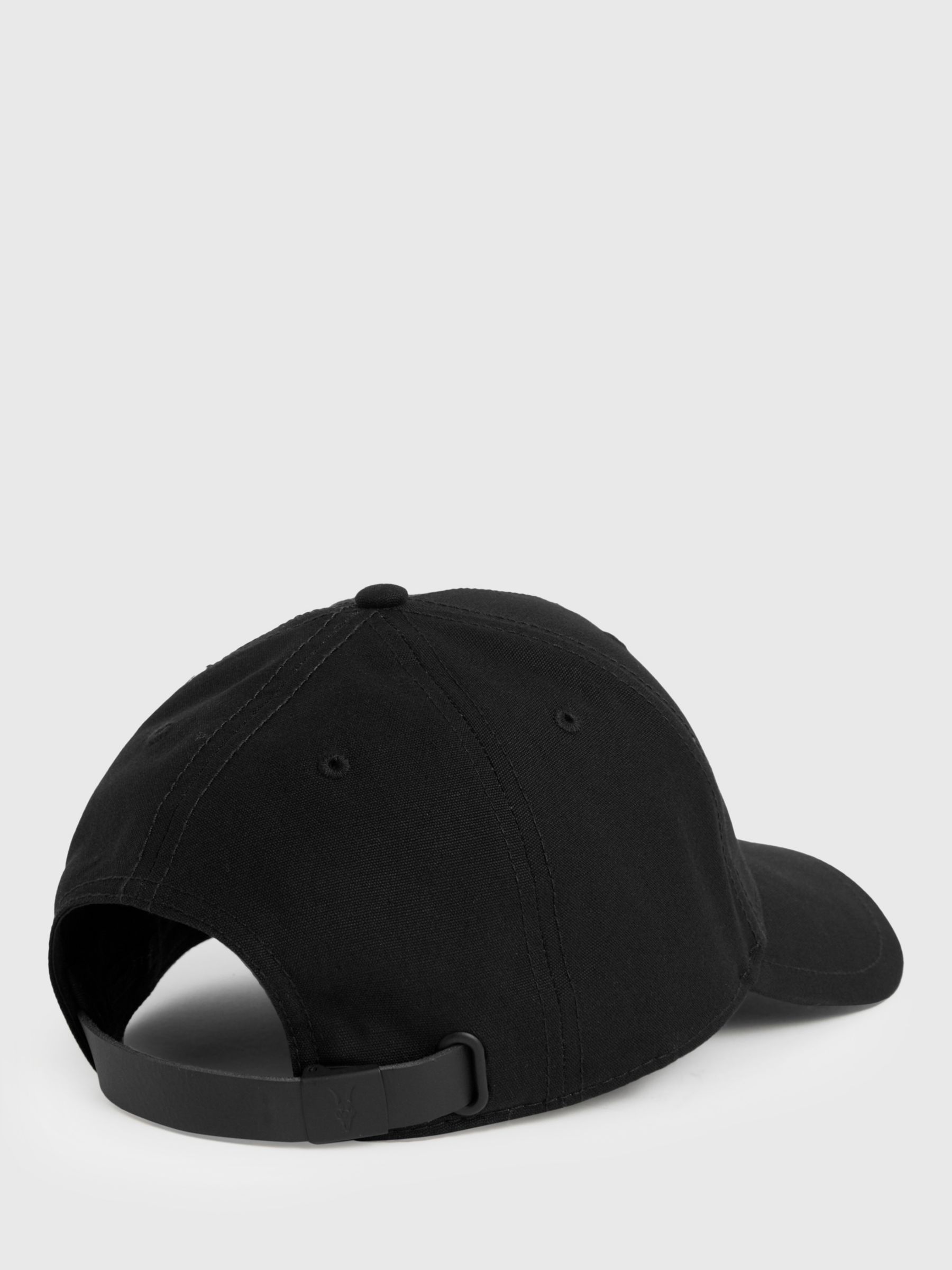 Buy AllSaints Axl Leather Strap Baseball Cap, Black/White Online at johnlewis.com