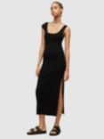 AllSaints Laurel Side Split Maxie Dress, Black