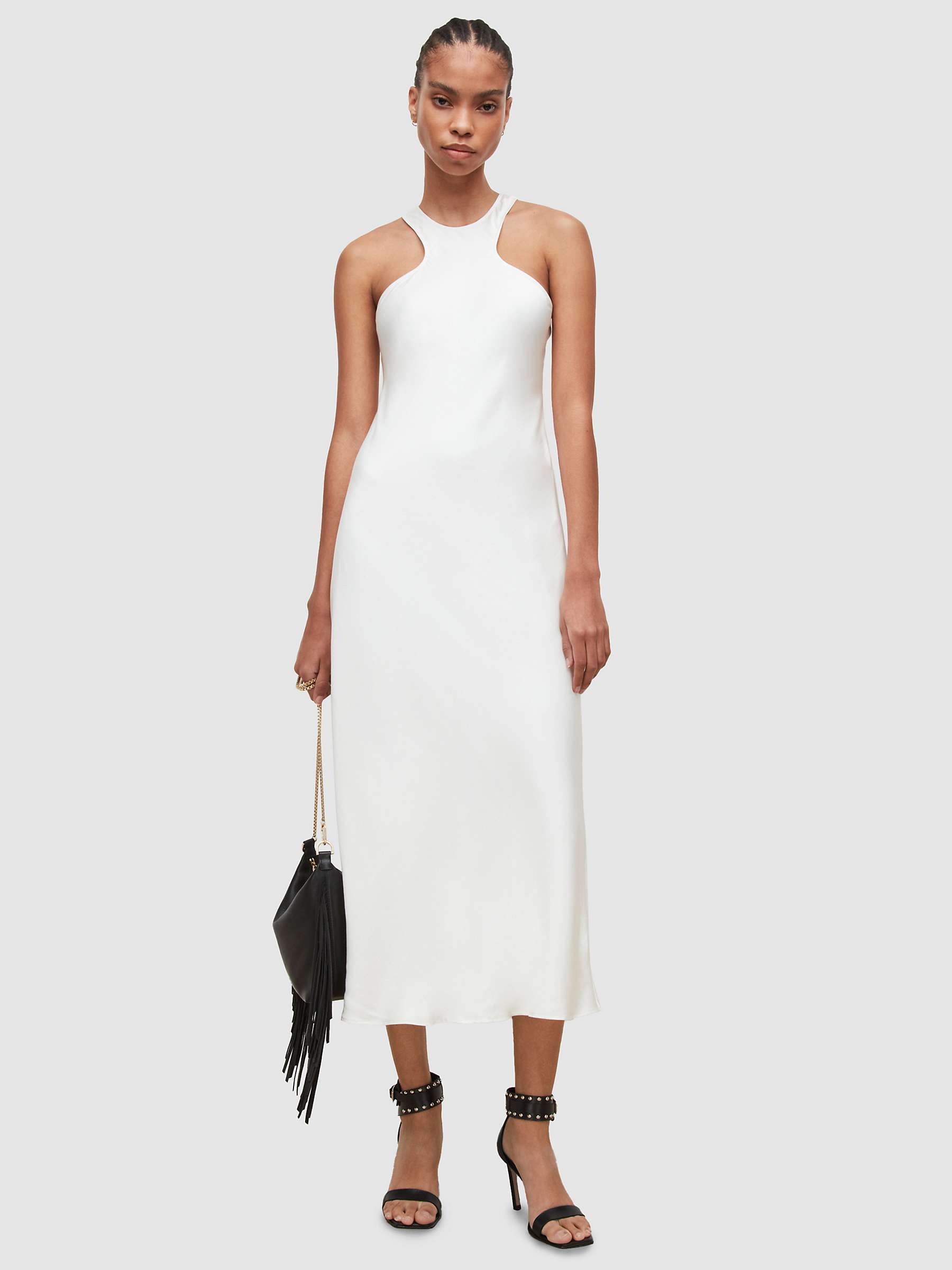 AllSaints Betina Sleeveless Midi Dress, Off White at John Lewis & Partners