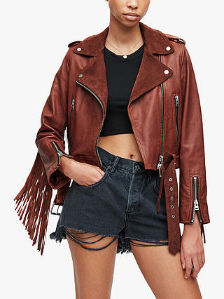 AllSaints Ayra Tassel Leather Jacket
