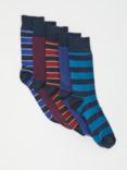 John Lewis Spot Stripe Cotton Blend Socks, Pack of 5