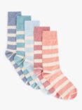 John Lewis Twist Stripe Boot Socks, Pack of 5, Multi