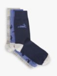 John Lewis Hare Stripe Cotton Blend Socks, Pack of 3, Multi