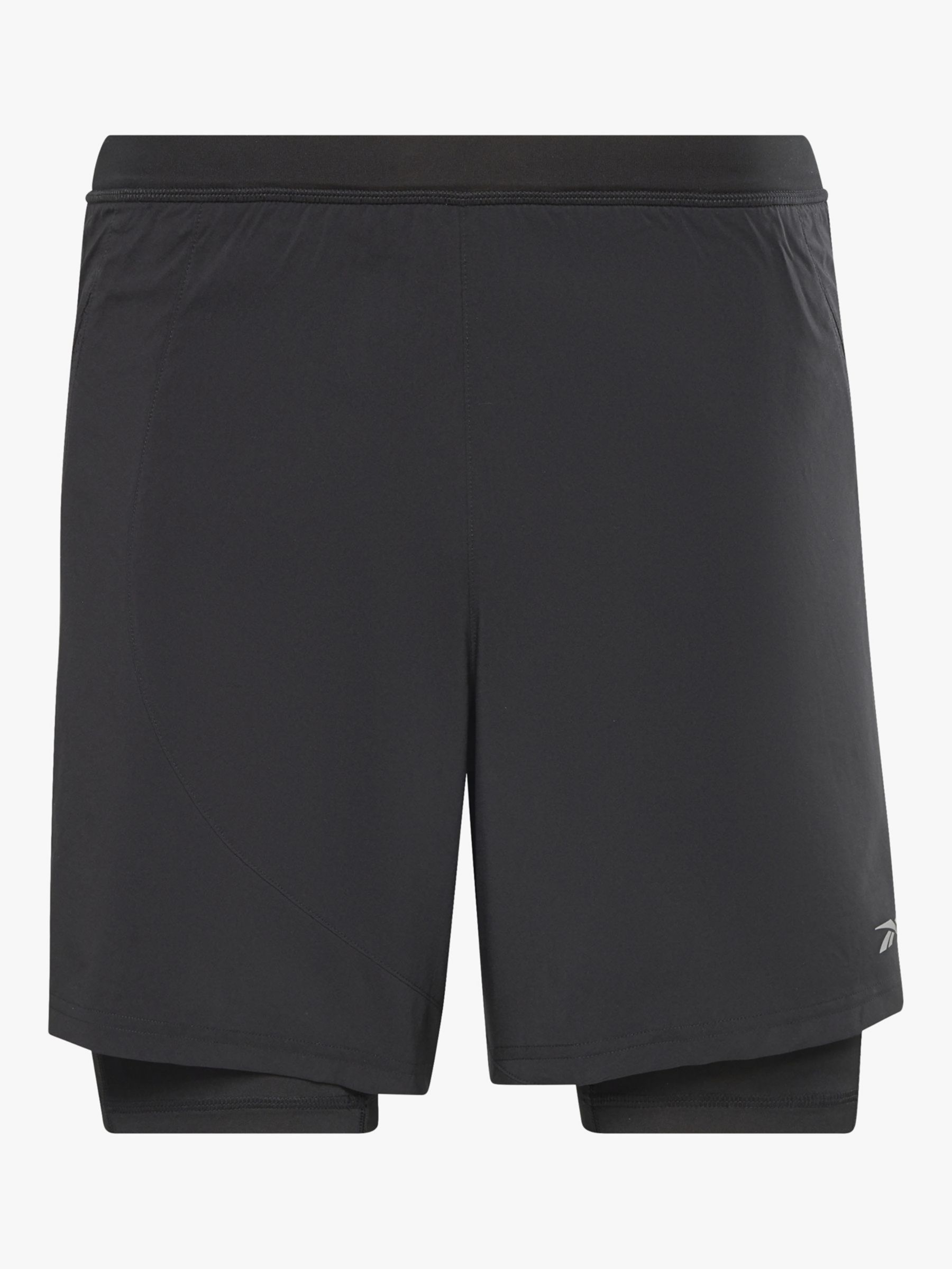 Reebok Two-in-One Running Shorts, Black, S