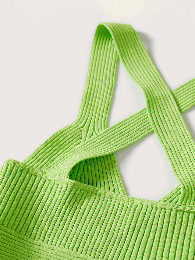 Mango Sol Fine Knit Cropped Vest Top, Green