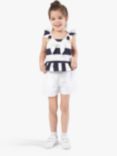Angel & Rocket Kids' Billie Bow Top, Navy/White, Navy/White