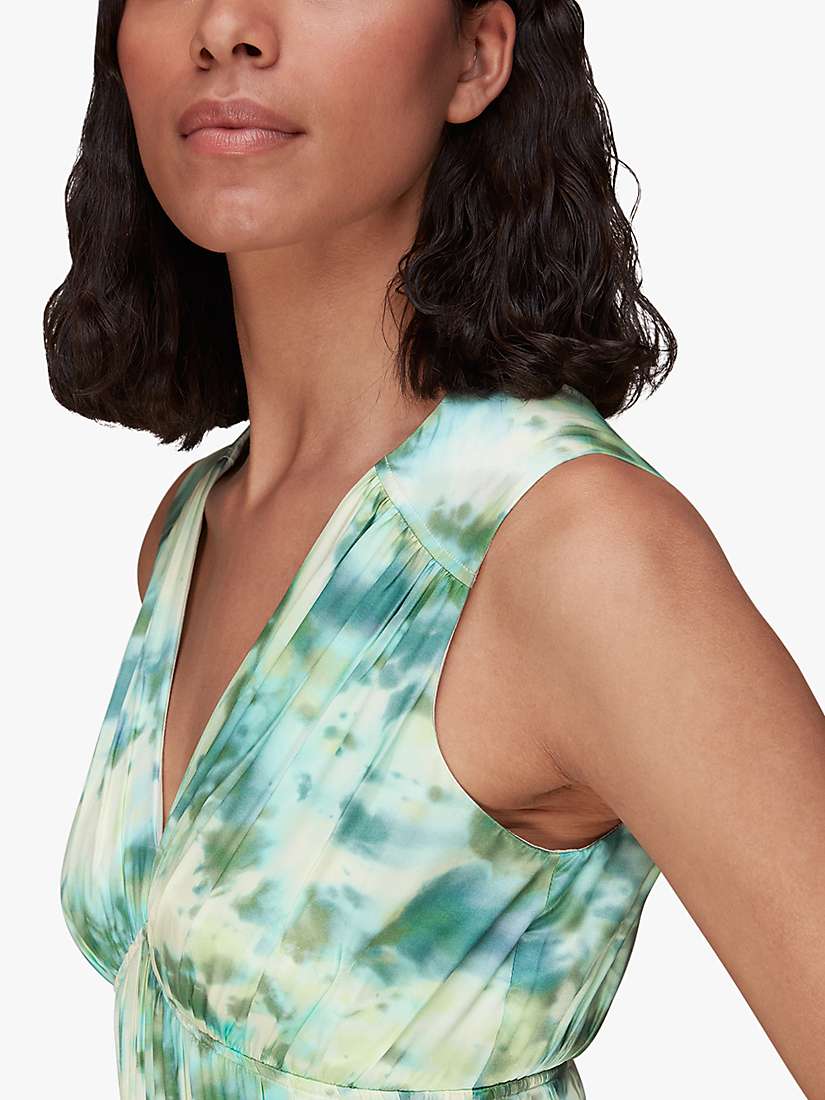 Buy Whistles Waterflower Silk Mix Midi Dress, Green/Multi Online at johnlewis.com