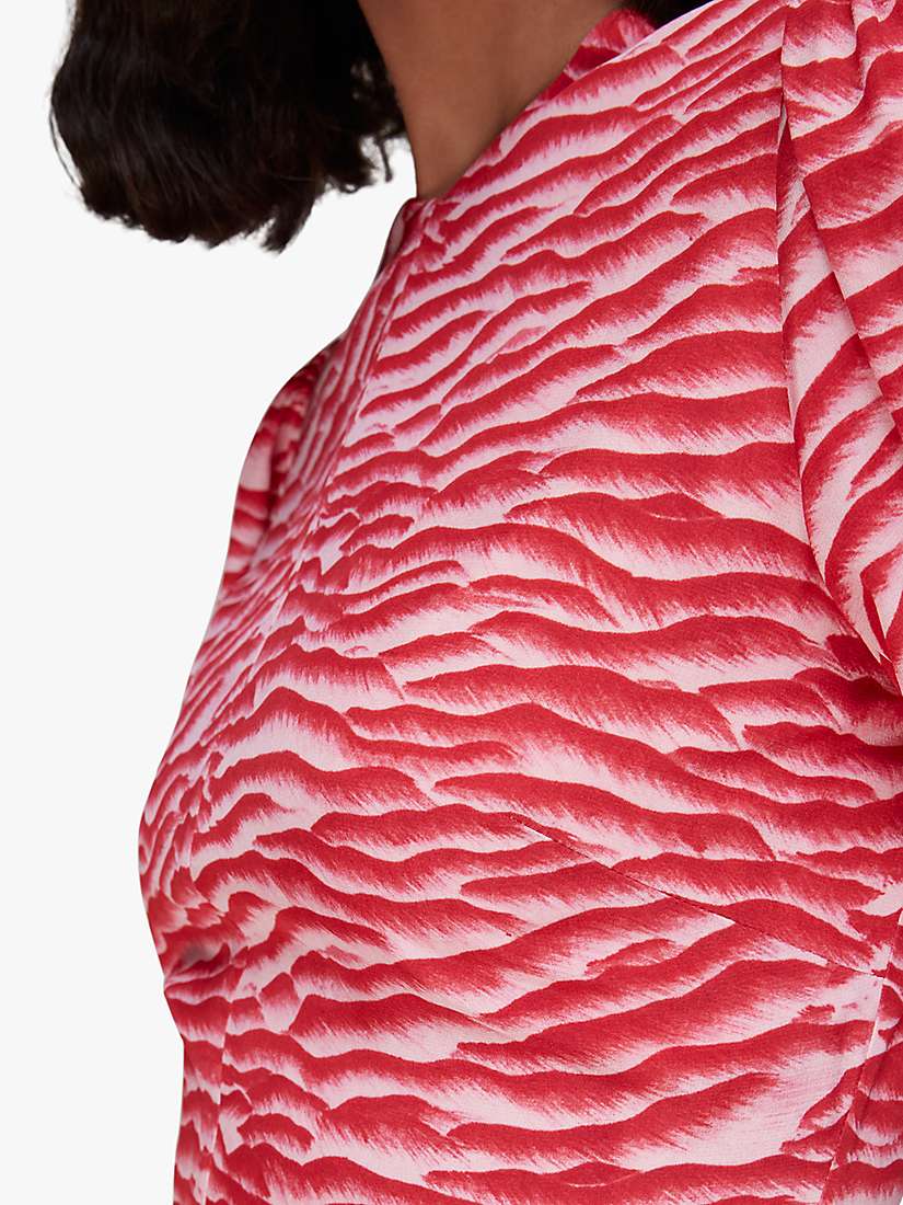 Whistles Seafoam Zebra Silk Midi Dress, Pink/Multi at John Lewis & Partners