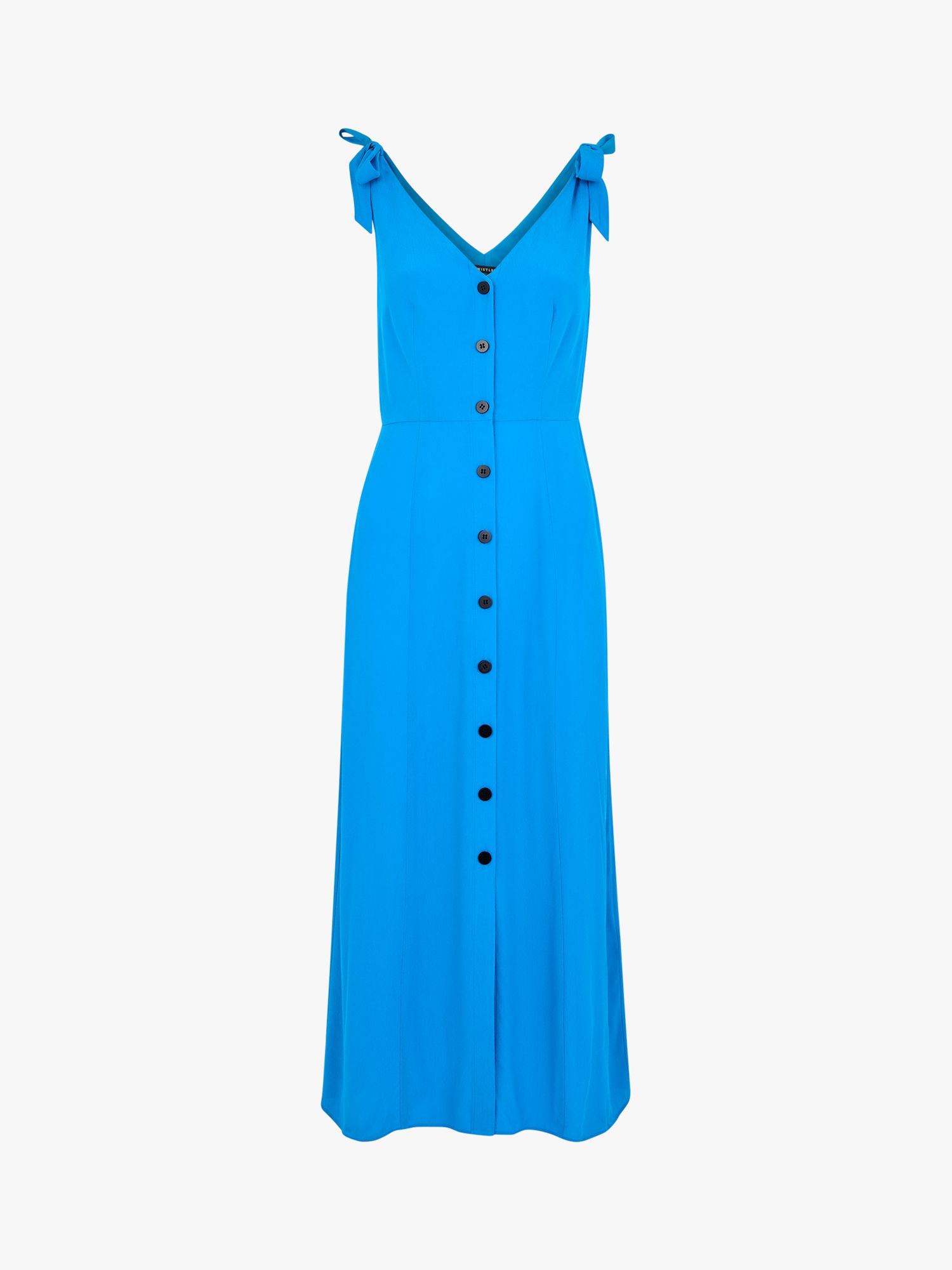 Whistles Hanna Tie Shoulder Midi Dress, Blue at John Lewis & Partners