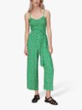 Whistles Daisy Check Print Jumpsuit, Green/Multi