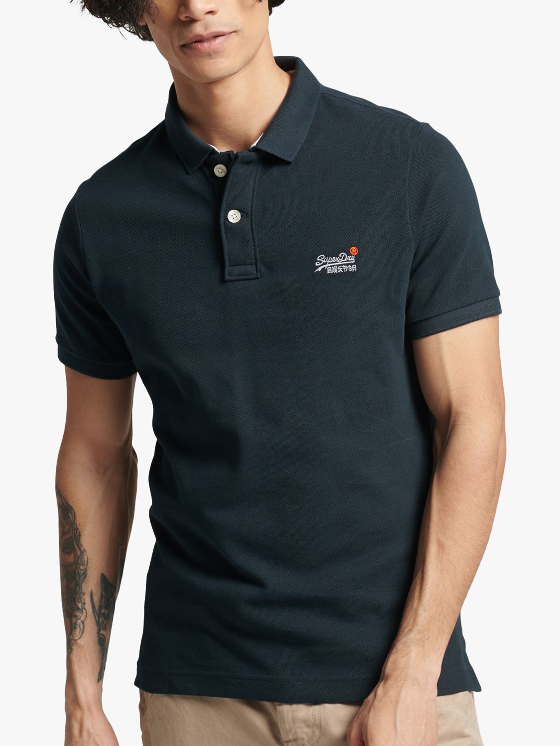 Superdry Navy Classic Short Sleeve Pique Polo