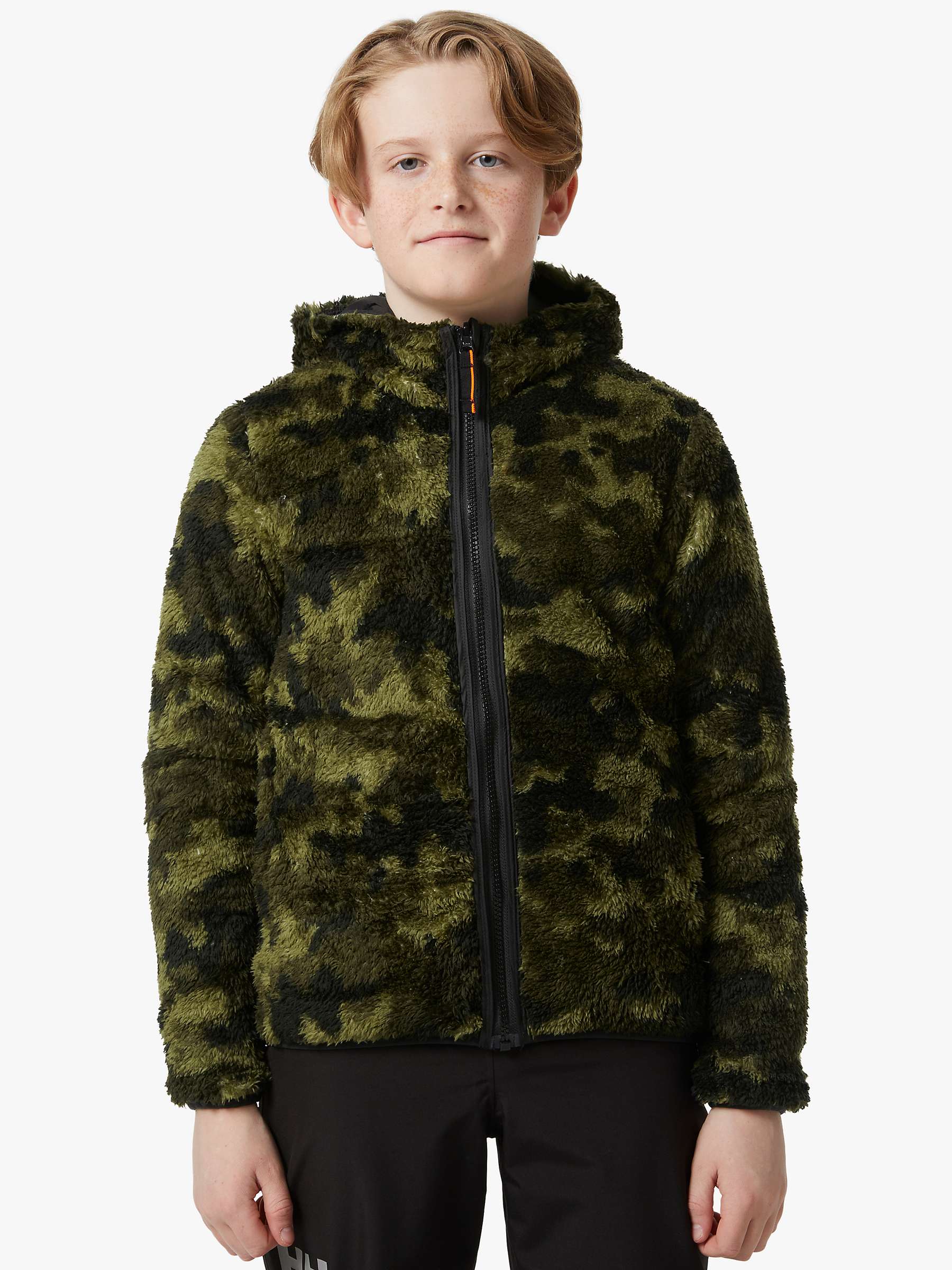 Buy Helly Hansen Kids' Reversible Fleece Lined Coat, Black/Green Online at johnlewis.com