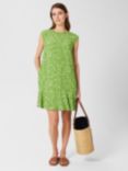 Hobbs Catalina Floral Knee Length Shift Dress, Lime Green/Ivory