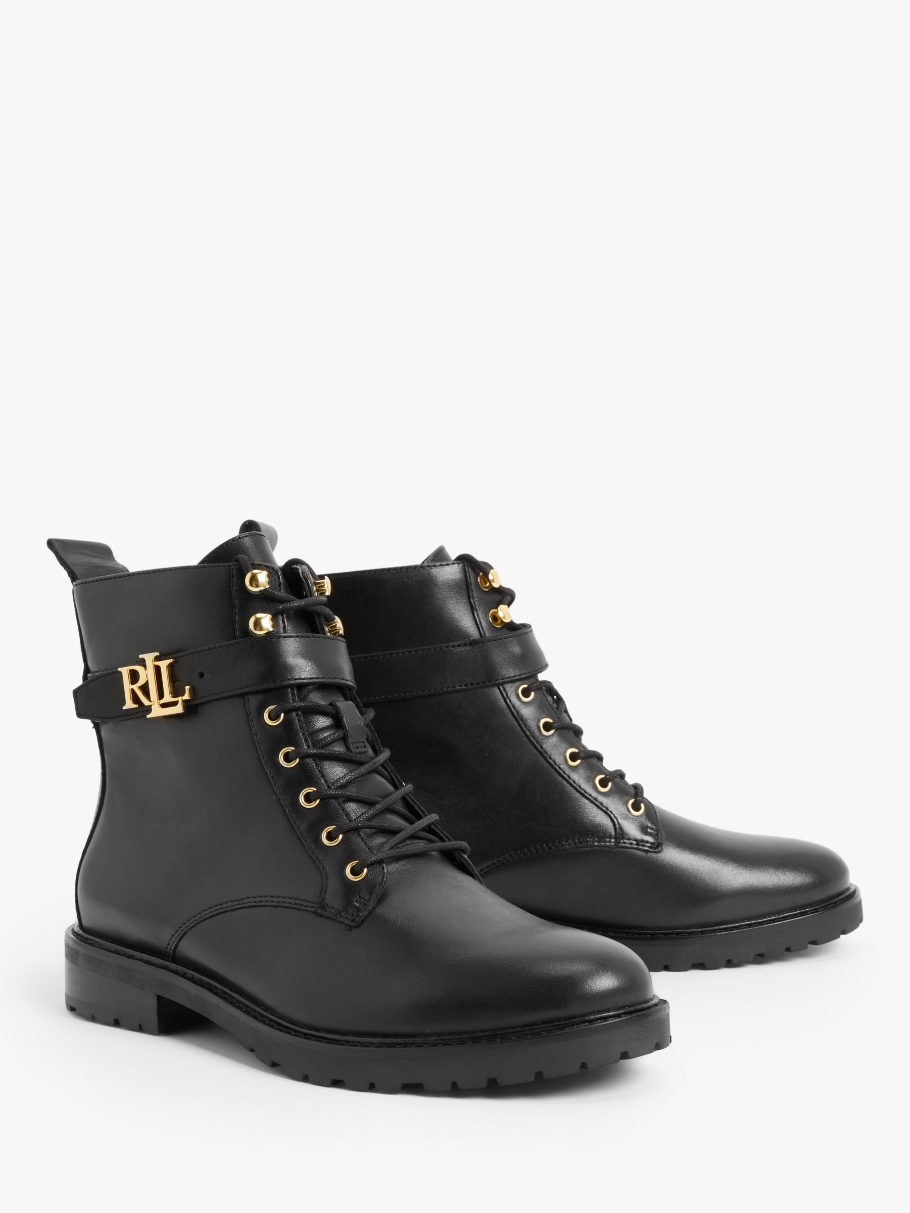 Lauren Ralph Lauren Eldridge Leather Ankle Boots, Black