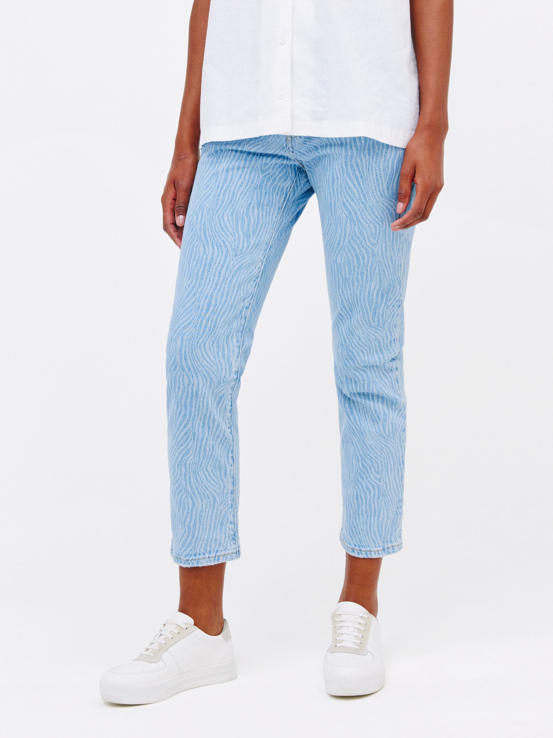 Levi's 501 Cropped Jeans, Blue Pattern