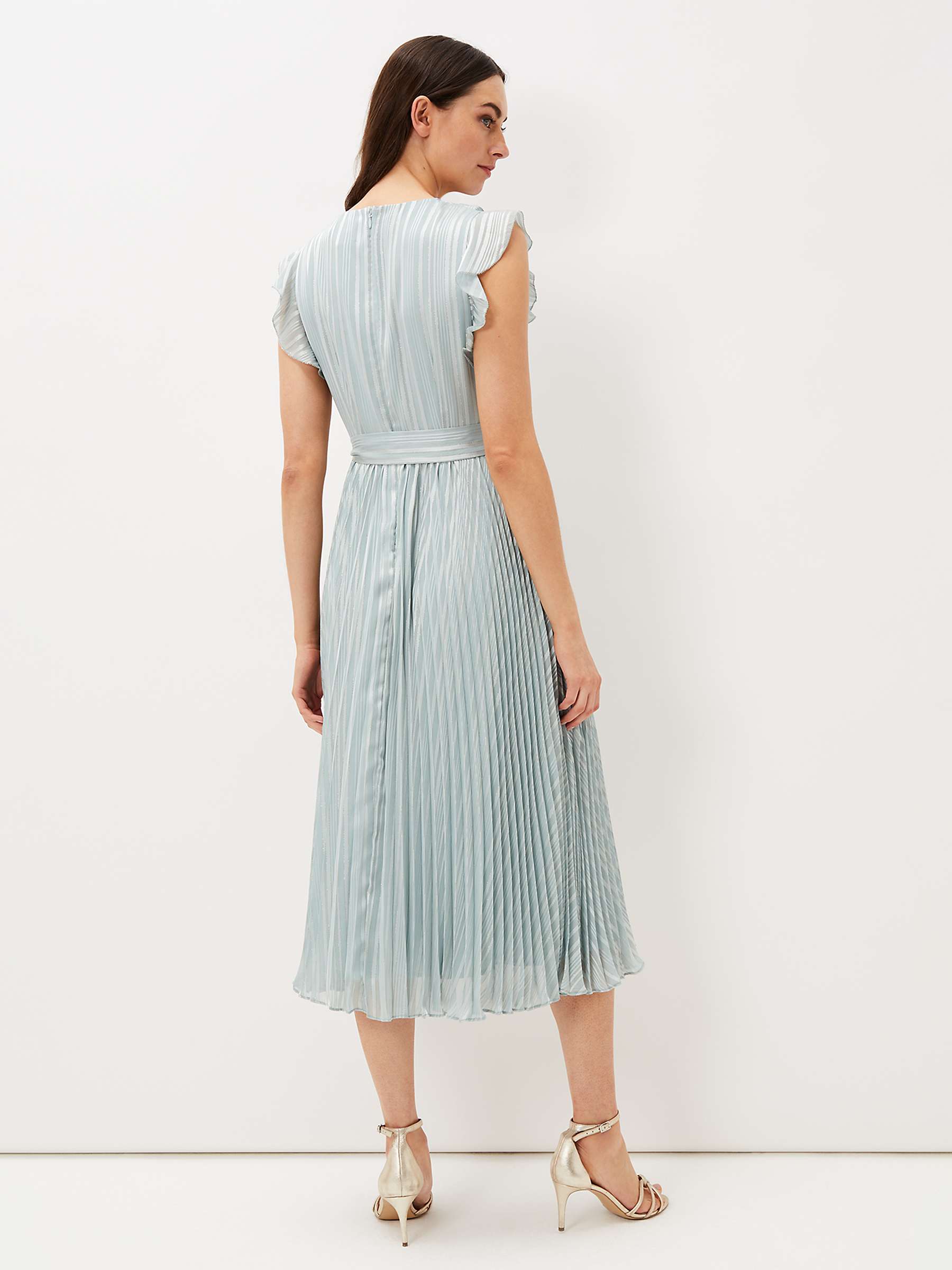 Buy Phase Eight Carmella Pleated Midi Dress, Pale Sage Online at johnlewis.com