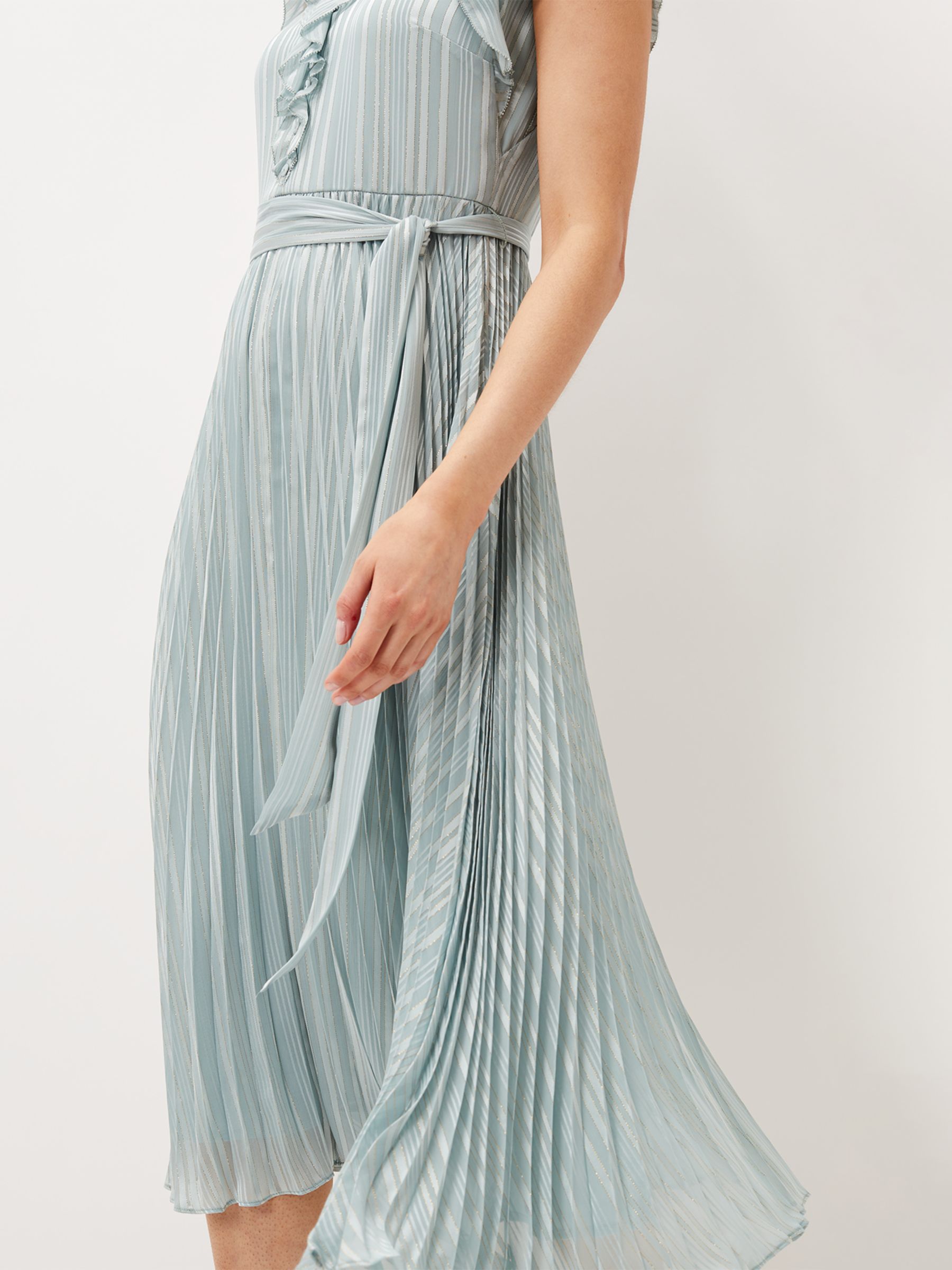 Buy Phase Eight Carmella Pleated Midi Dress, Pale Sage Online at johnlewis.com