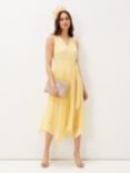 Phase Eight Petra Pleat Wrap Midi Dress, Pale Yellow