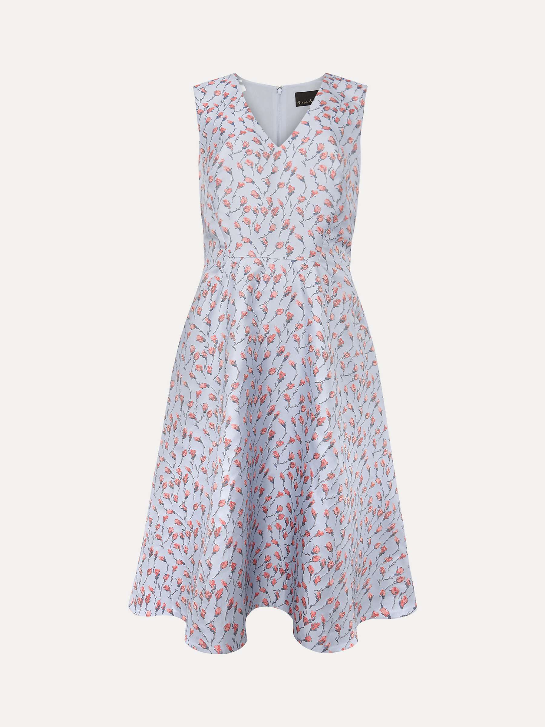 Buy Phase Eight Rosebud Jacquard Flared Dress, Arctic Blue/Pink Online at johnlewis.com