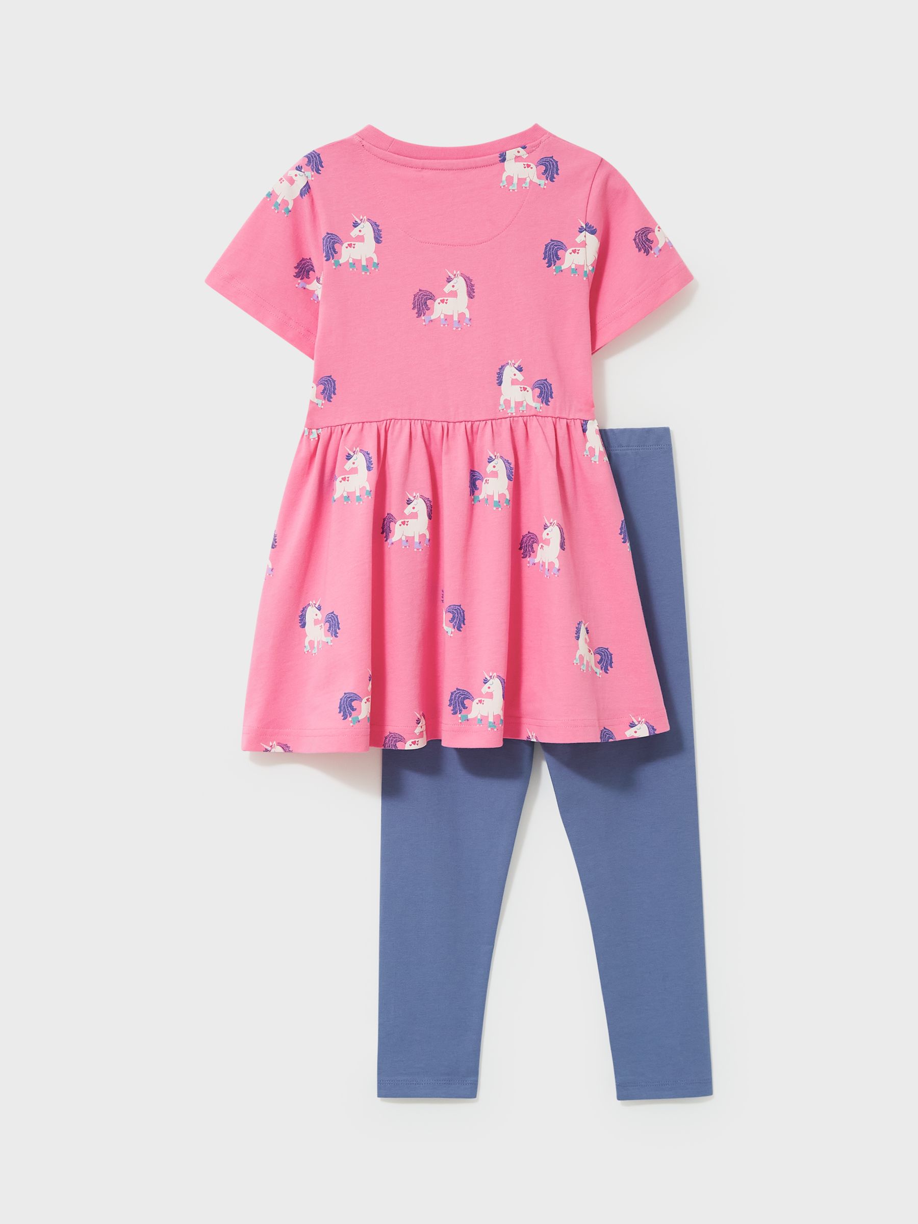 Buy Crew Clothing Kids' Unicorn Dress & Leggings Set, Pastel Pink Online at johnlewis.com