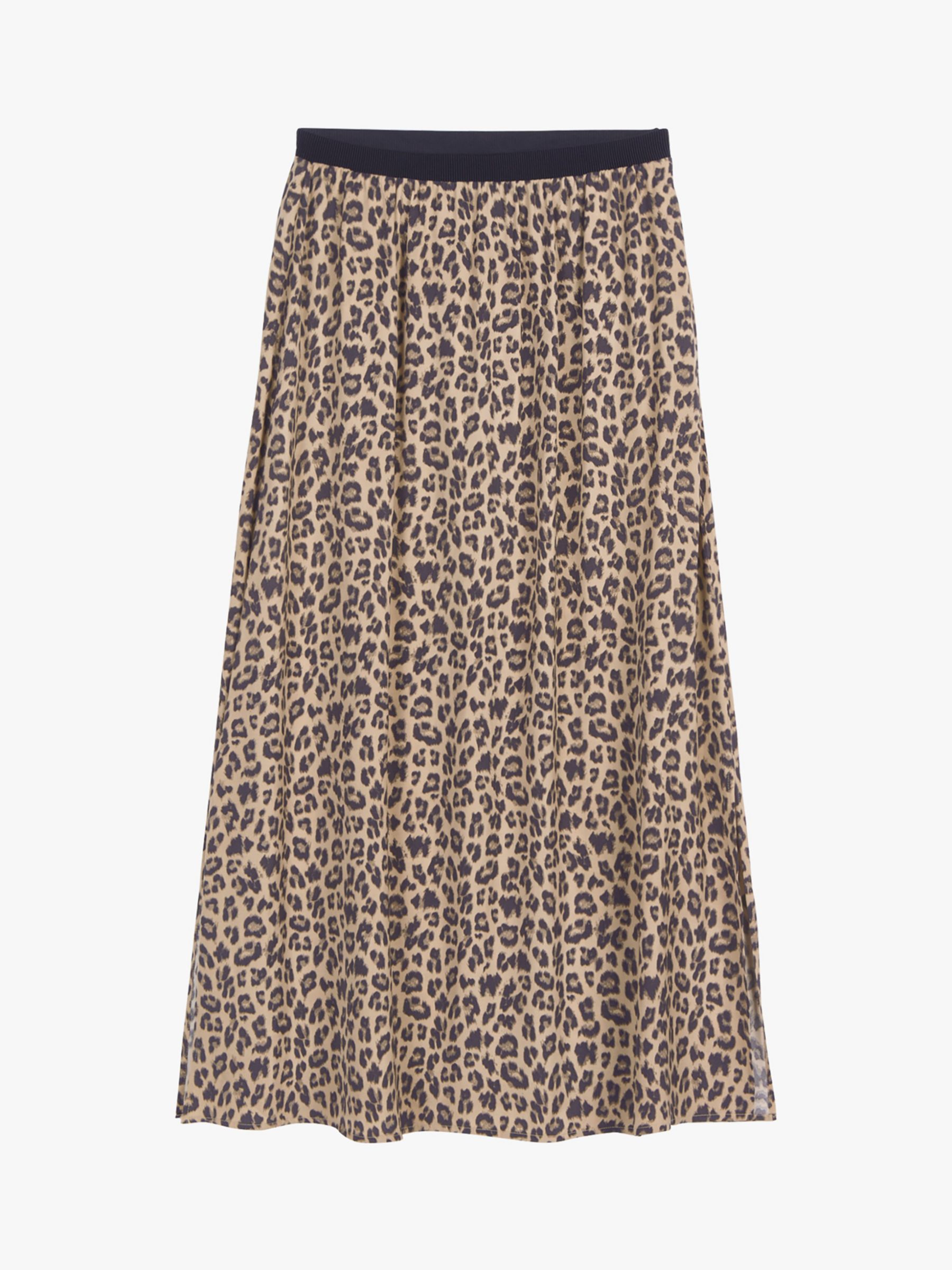 hush Santana Leopard Print Midi Skirt, Neutral at John Lewis & Partners
