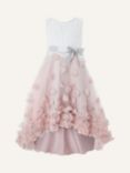 Monsoon Kids' Ianthe 3D Flower Party Dress, Dusky Pink