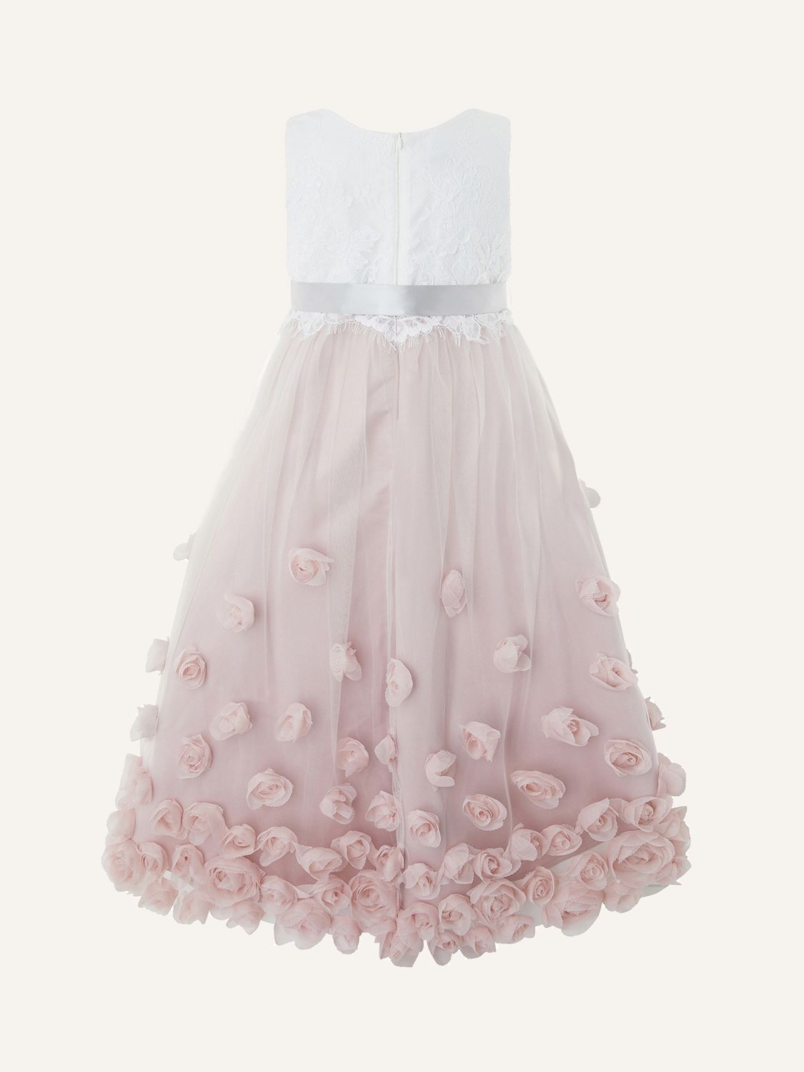 Buy Monsoon Kids' Ianthe 3D Flower Party Dress, Dusky Pink Online at johnlewis.com