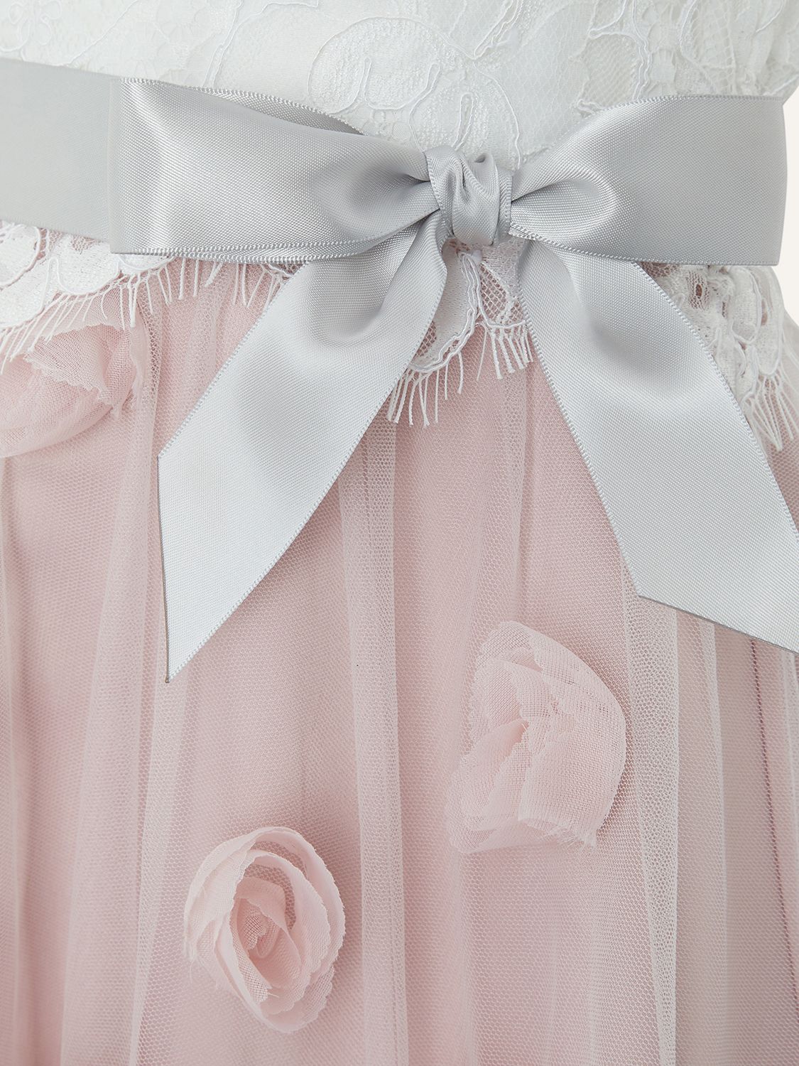 Buy Monsoon Kids' Ianthe 3D Flower Party Dress, Dusky Pink Online at johnlewis.com