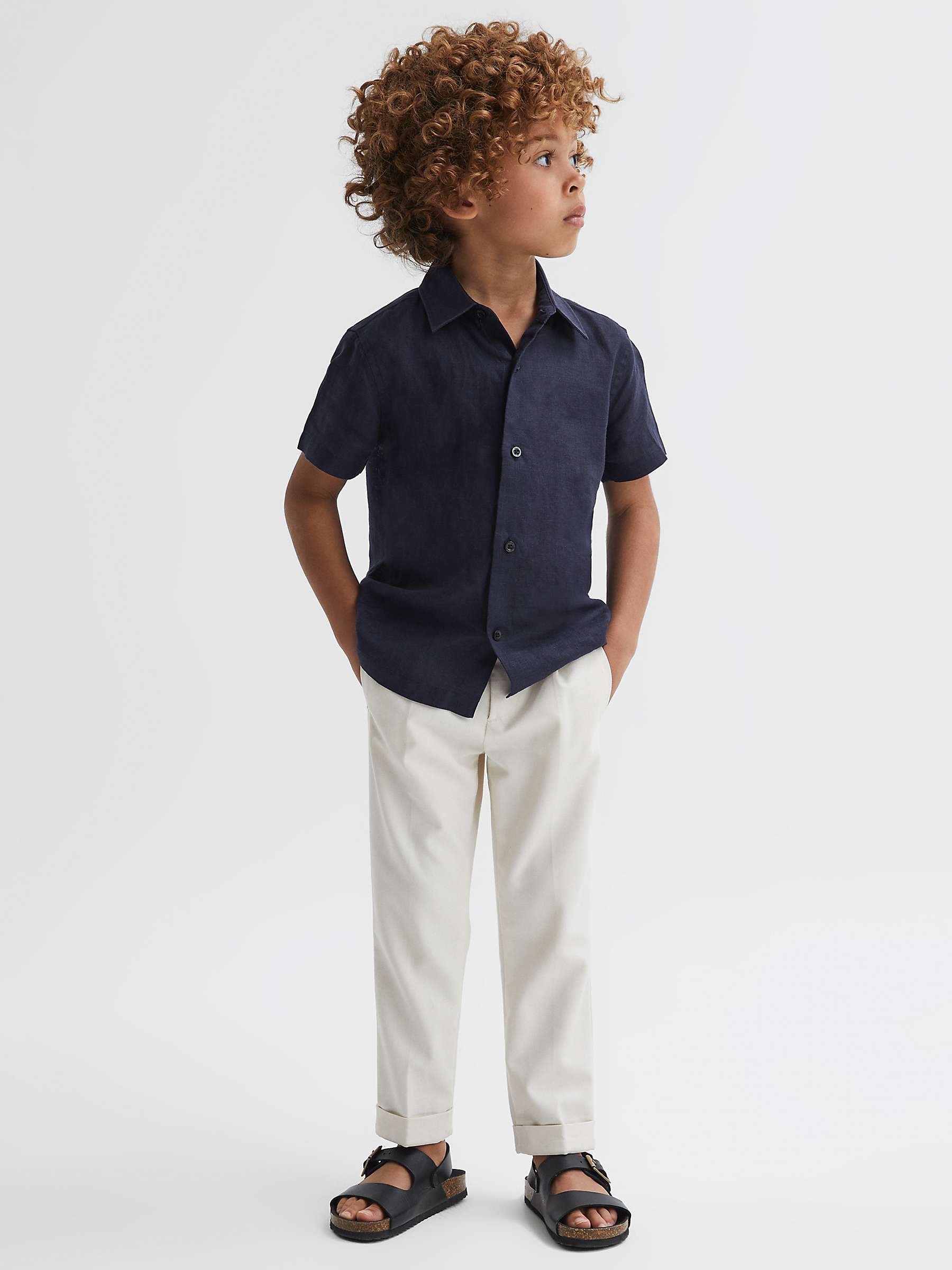Buy Reiss Kids' Holiday Short Sleeve Linen Shirt Online at johnlewis.com