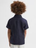 Reiss Kids' Holiday Short Sleeve Linen Shirt