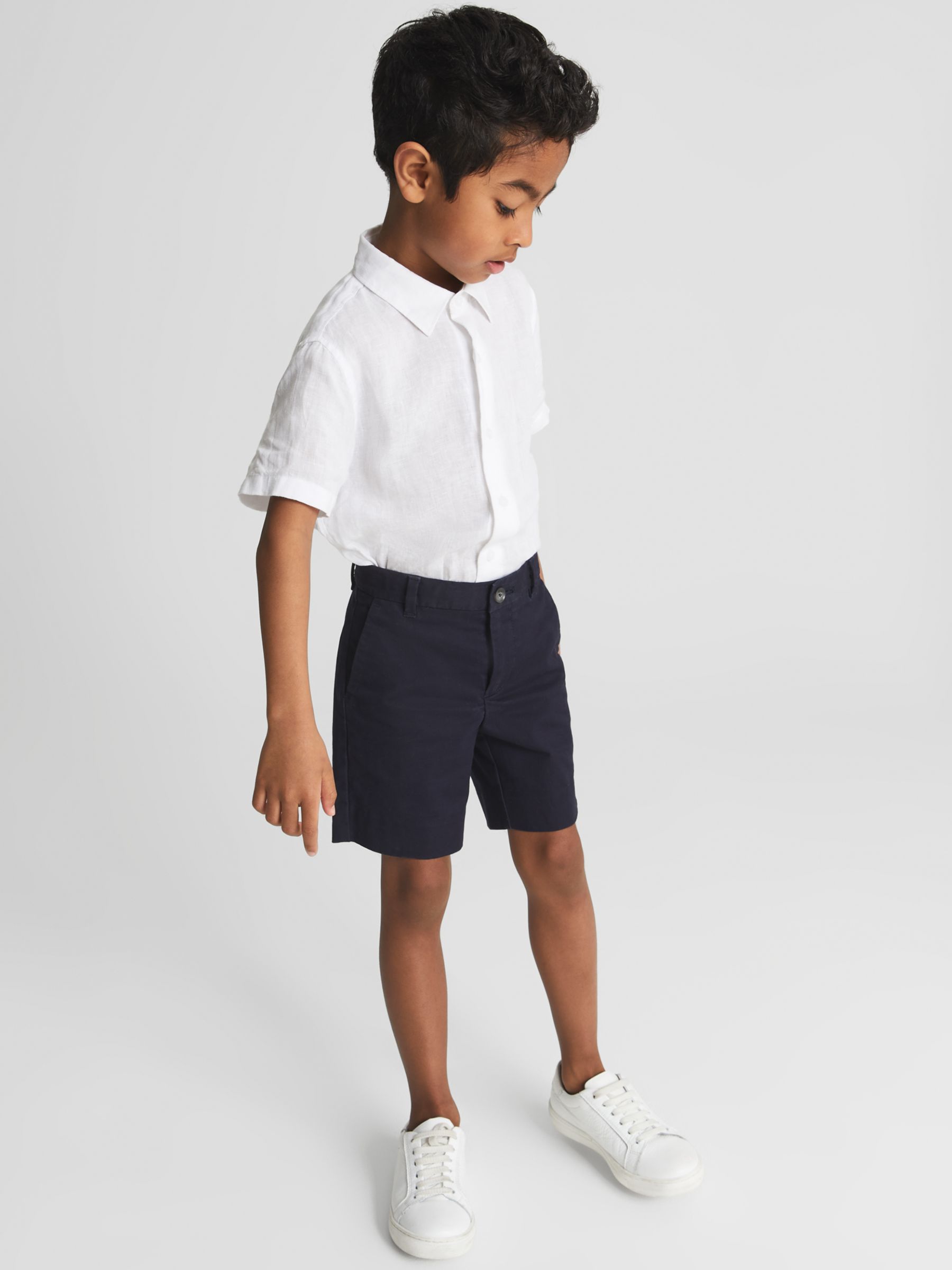 Reiss Kids' Wicket Casual Chino Shorts, Navy, 4-5 years