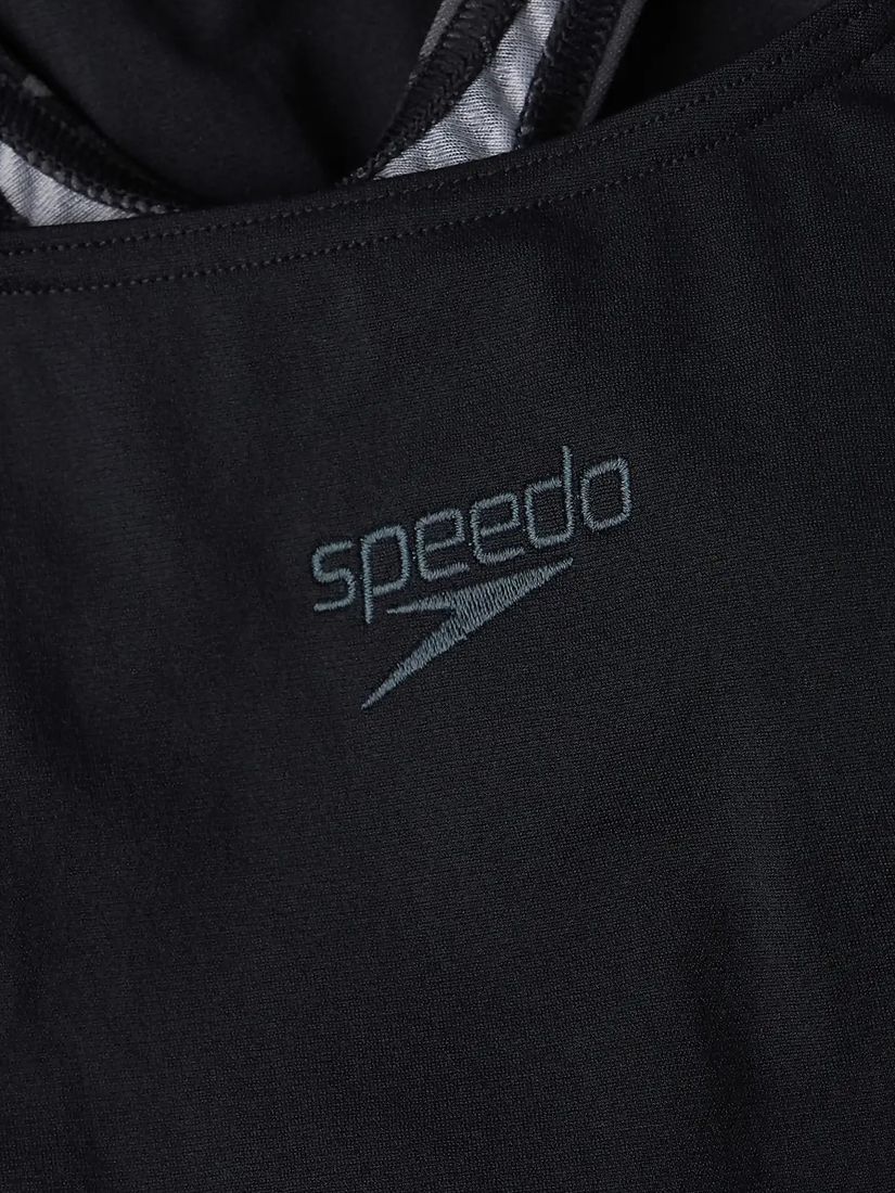 Speedo Hyperboom Splice Muscleback Swimsuit, Black/Oxid Grey/USA ...