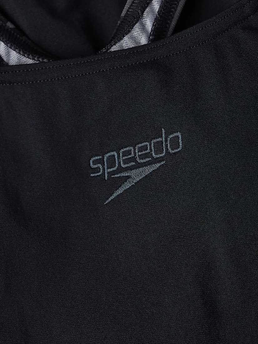 Speedo Hyperboom Splice Muscleback Swimsuit, Black/Oxid Grey/USA ...