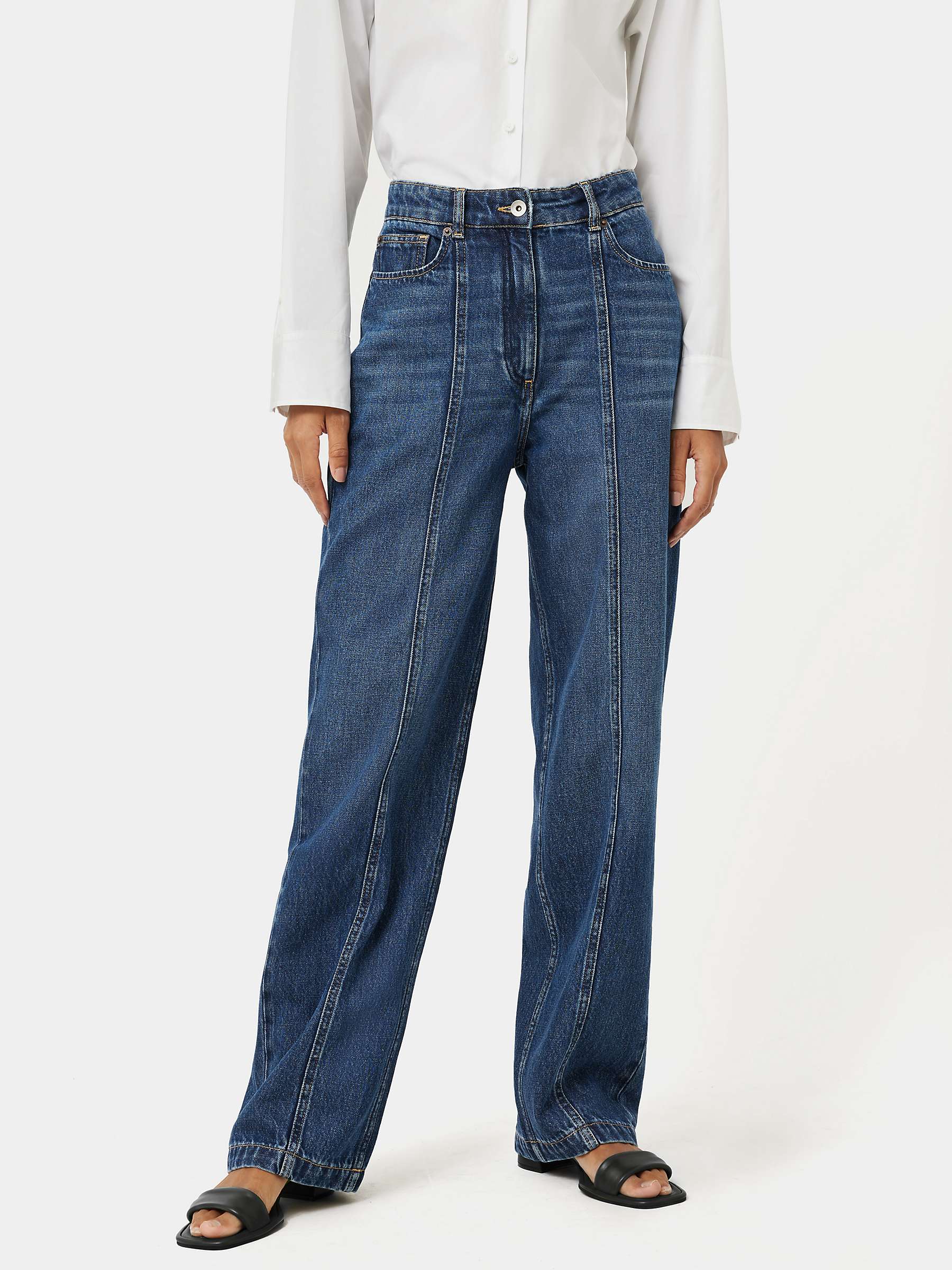 Buy Jigsaw Tailored Loose Leg Jeans, Vintage Mid Blue Online at johnlewis.com